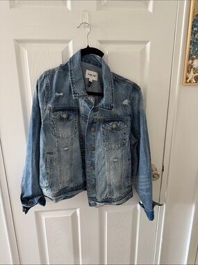 C'est Toi Light Blue Distressed Denim Jacket - Women's NWT Size S